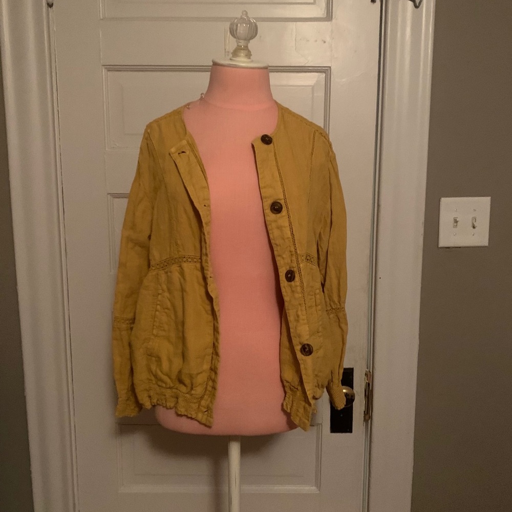 Mustard Zara linen jacket